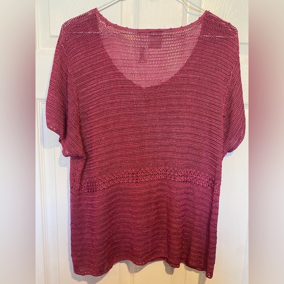 Emma James Blush Pink Crochet Top Size XL - Picture 6 of 6